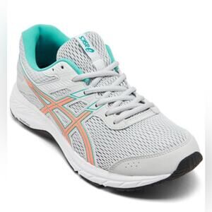 ASICS Woman’s Gray and Blue Athletic Shoes with Breathable Mesh Size 10